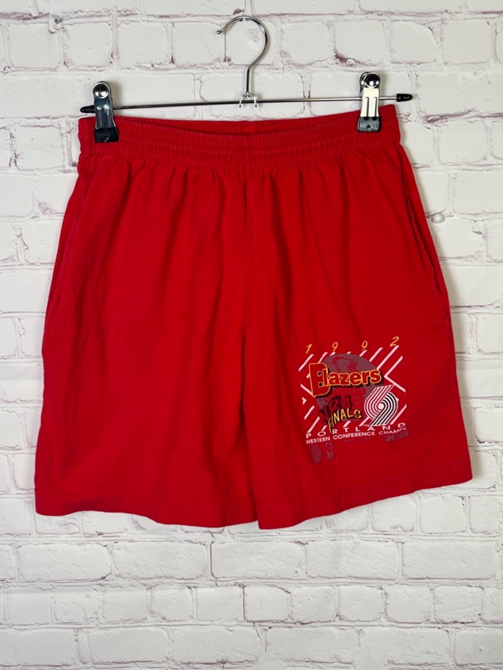 Vintage 1992 NBA Finals Blazers Red Shorts